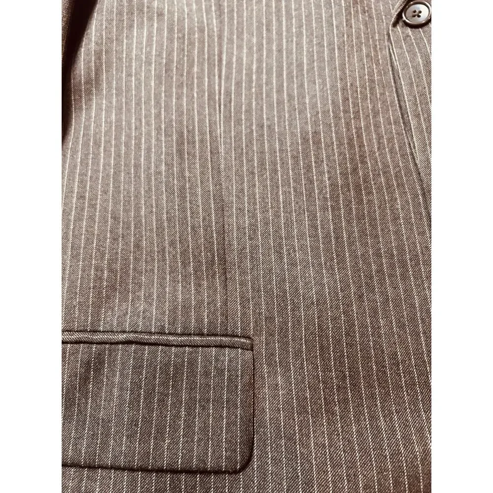 Banana Republic Mens Wool Suit 2 Pc Brown‎ Pinstripe, 36Long, 34x34